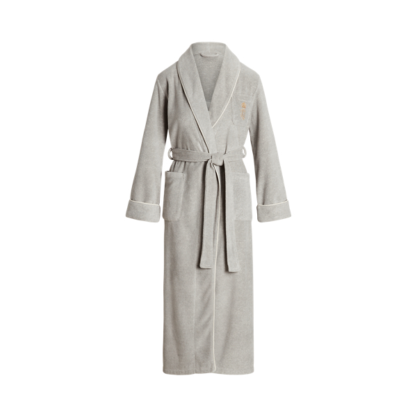 Microfleece Shawl-Collar Long Robe