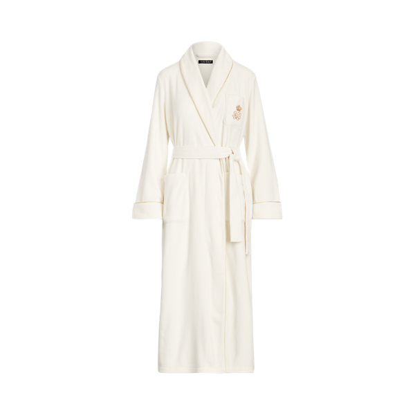 Microfleece Shawl-Collar Long Robe Lauren 1