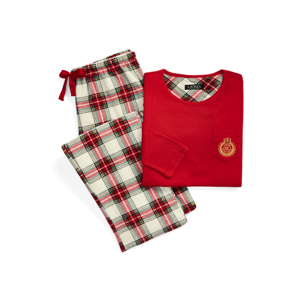 Plaid Cotton-Blend Pyjama Set Lauren 1