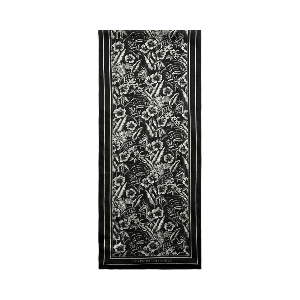 Black Jessica Floral Cotton Wrap Scarf Lauren 2