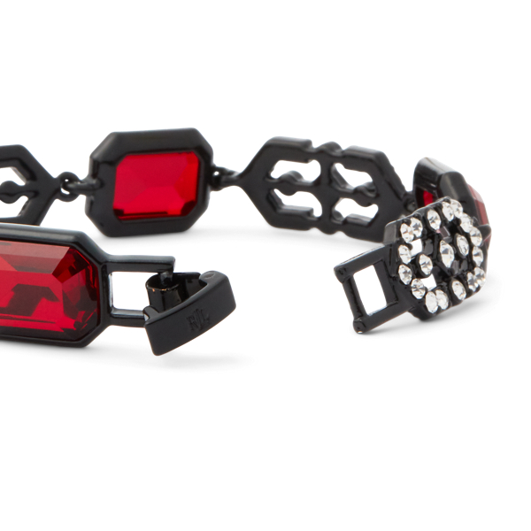 Flexarmband mit Kristallen Lauren in Schwarz/Rot 2