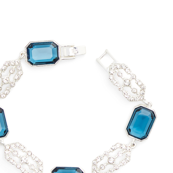 Flexarmband mit Kristallen Lauren in Silber/Blau 2