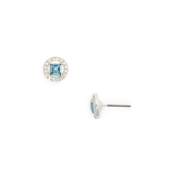 Silver/Blue Crystal &amp; Stone Studs Lauren 2