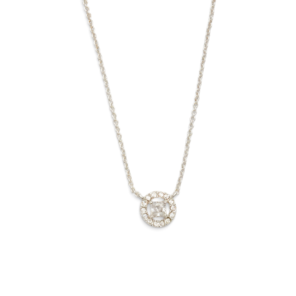 Silberfarbene Pav&eacute;-Halskette Lauren in Silber/Kristall 2