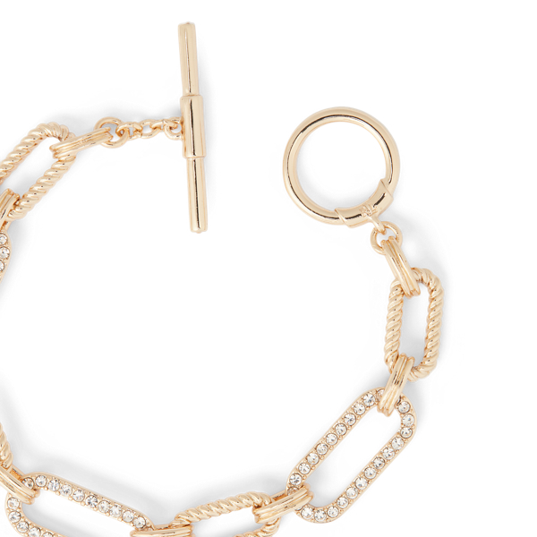 Bracelet flexible dor&eacute; serti Lauren en Or / Cristal 2