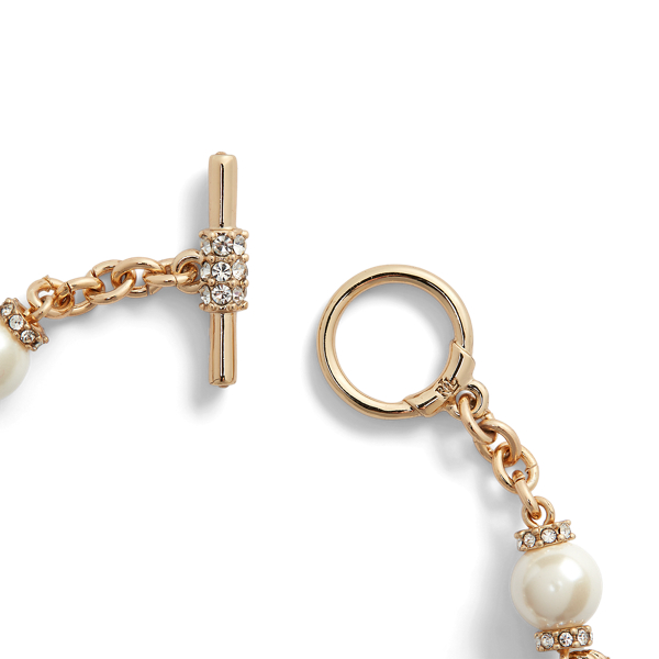 Flex-Armband mit Kunstperlen Lauren in Gold/Wei&szlig; 2