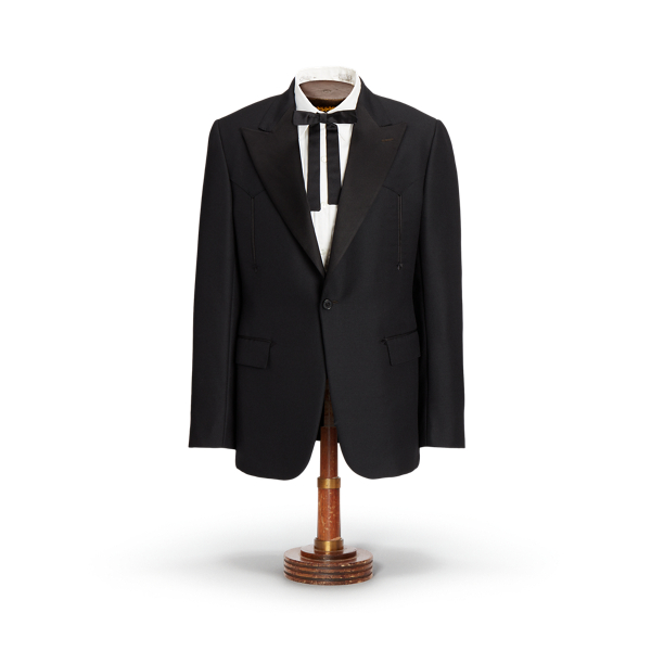 Black Wool Western Tuxedo Jacket RRL 1