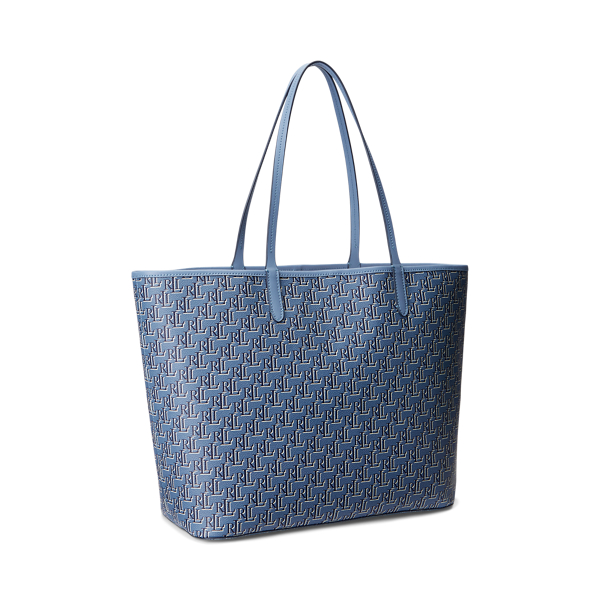 Deals Lauren Ralph Lauren Collins Tote blue white tan