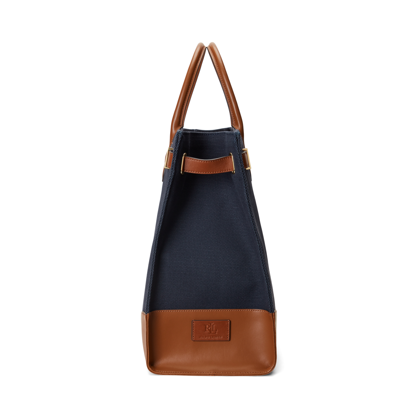 Женская сумка Ralph Lauren Canvas Large Devyn, цвет: Тёмно-синий / Рыжевато-коричневый — фото 2