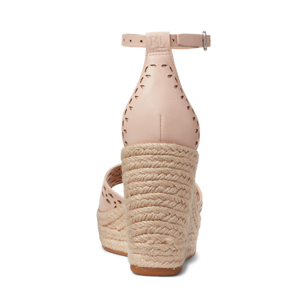 Espadrilles Haana cuir perfor&eacute; Lauren en Light Pink 3