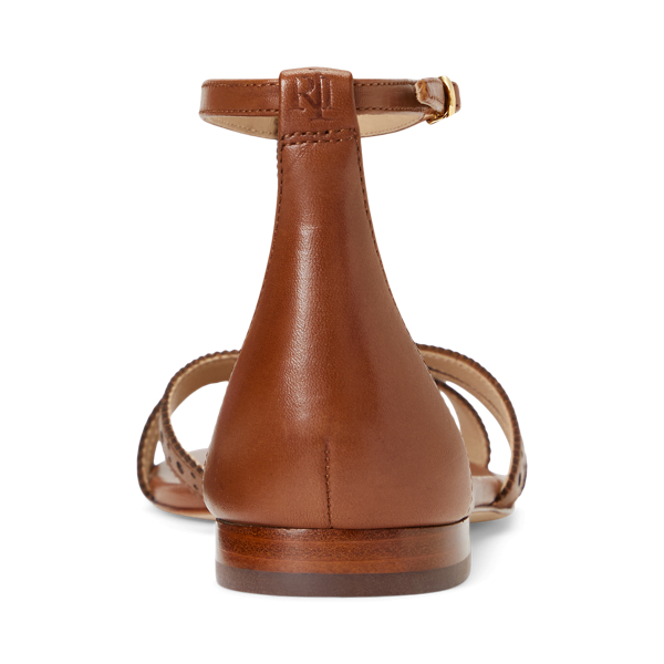 Evette Perforated Leather Sandal for Women Ralph Lauren® IN