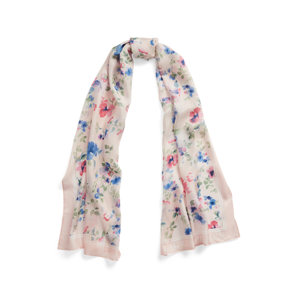 Foulard Charlie fleuri en soie habotai