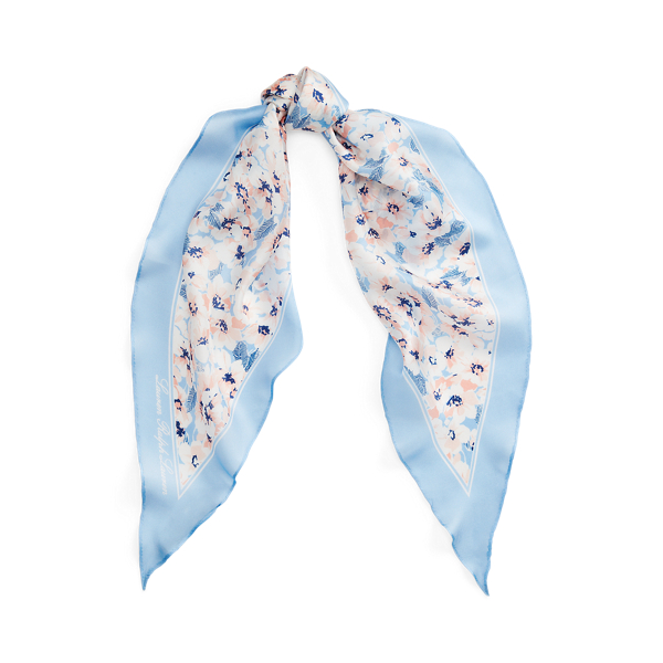 Lena Floral Silk Twill Diamond Scarf