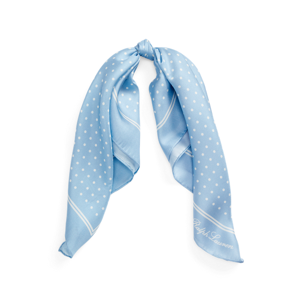 Gisele Polka-Dot Silk Twill Square Scarf Lauren 1