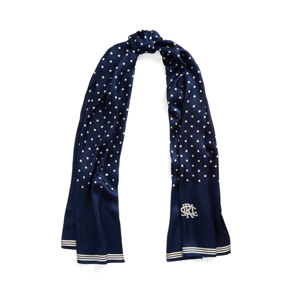 Martine Polka-Dot Silk Twill Scarf Lauren 1