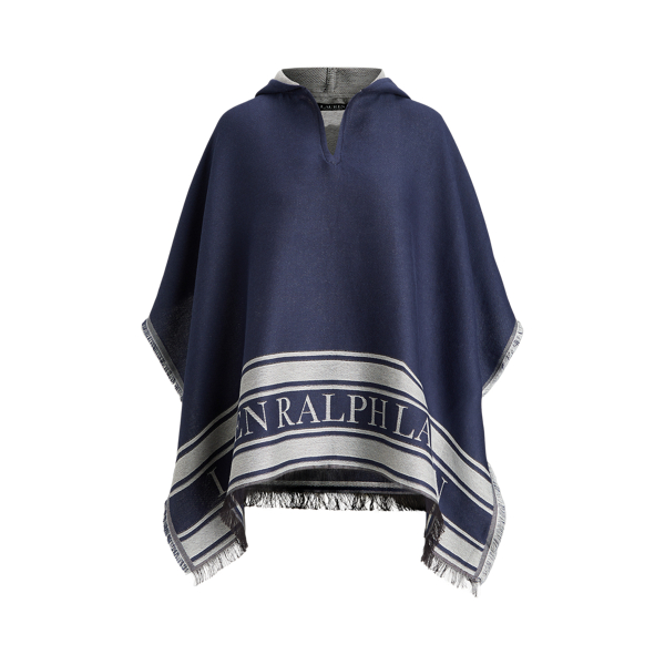 Poncho con capucha de algod&oacute;n con rayas Lauren en 1