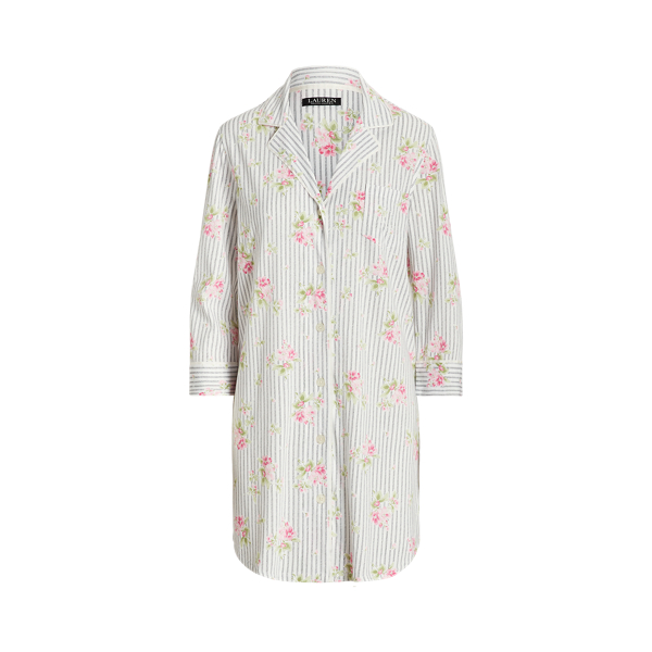 Camicia da notte a righe e fiori Lauren in 1