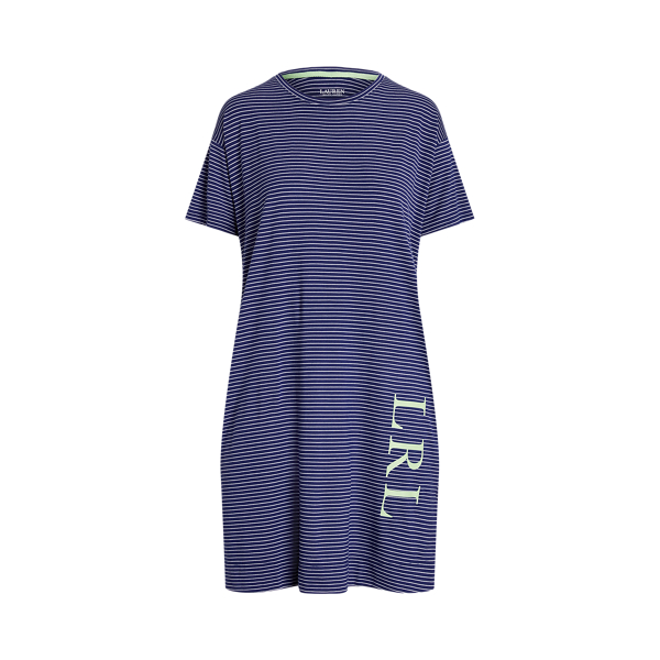 Logo Striped Jersey Sleep T-Shirt Lauren 1