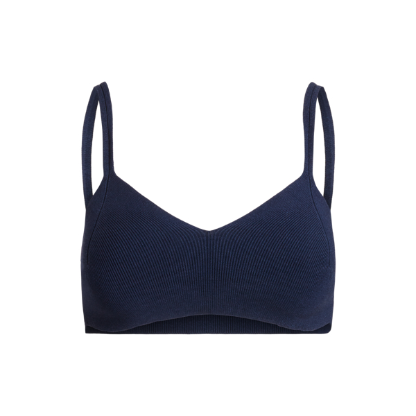 Rib-Knit Silk Bralette