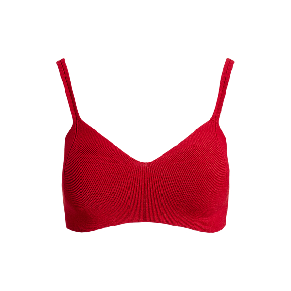 Bralette de malha canelada e seda Ralph Lauren Collection em 1