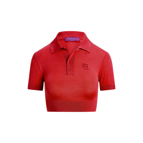 Cropped zijden jersey Polo-trui Ralph Lauren Collection in 1