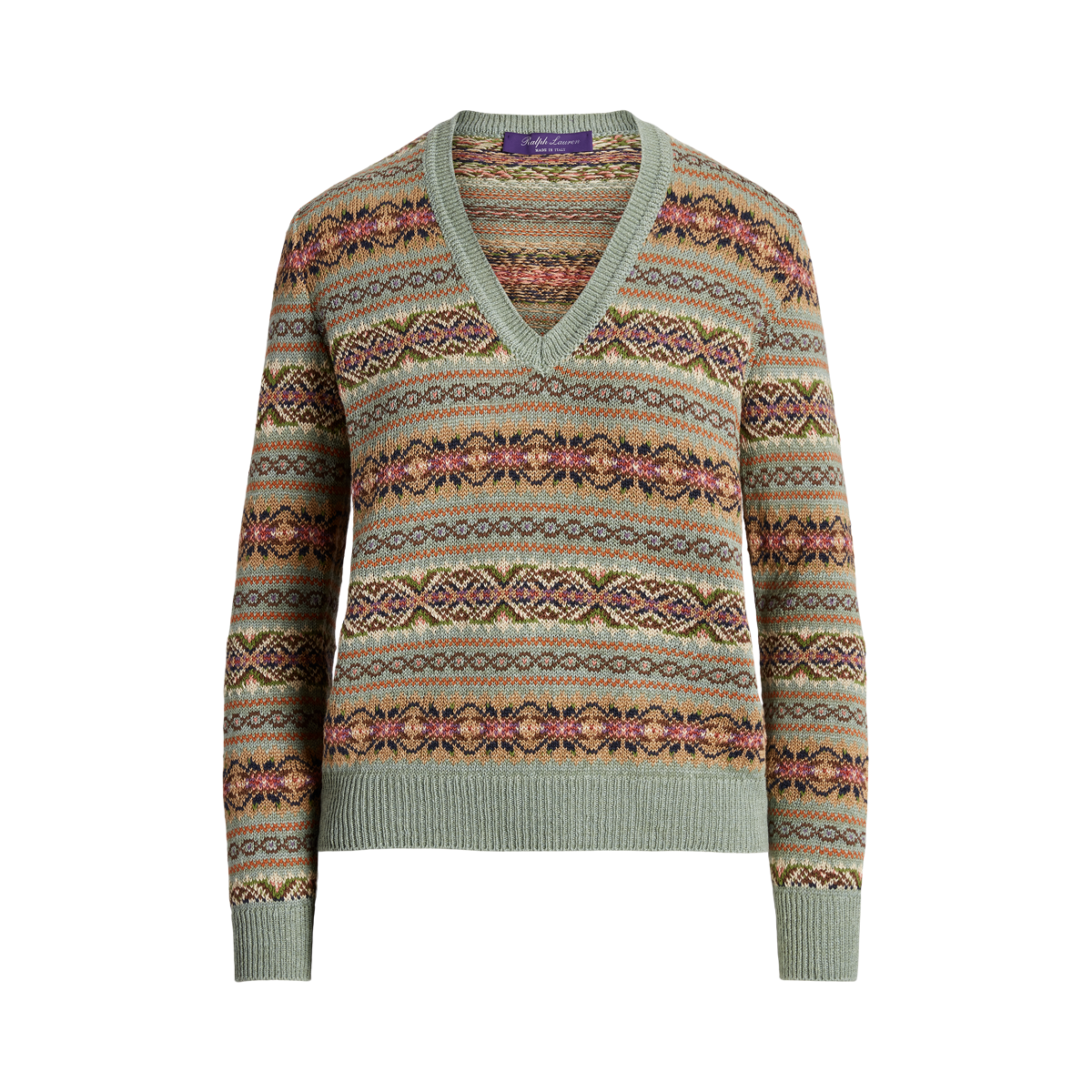 Fair isle v neck sweater hotsell