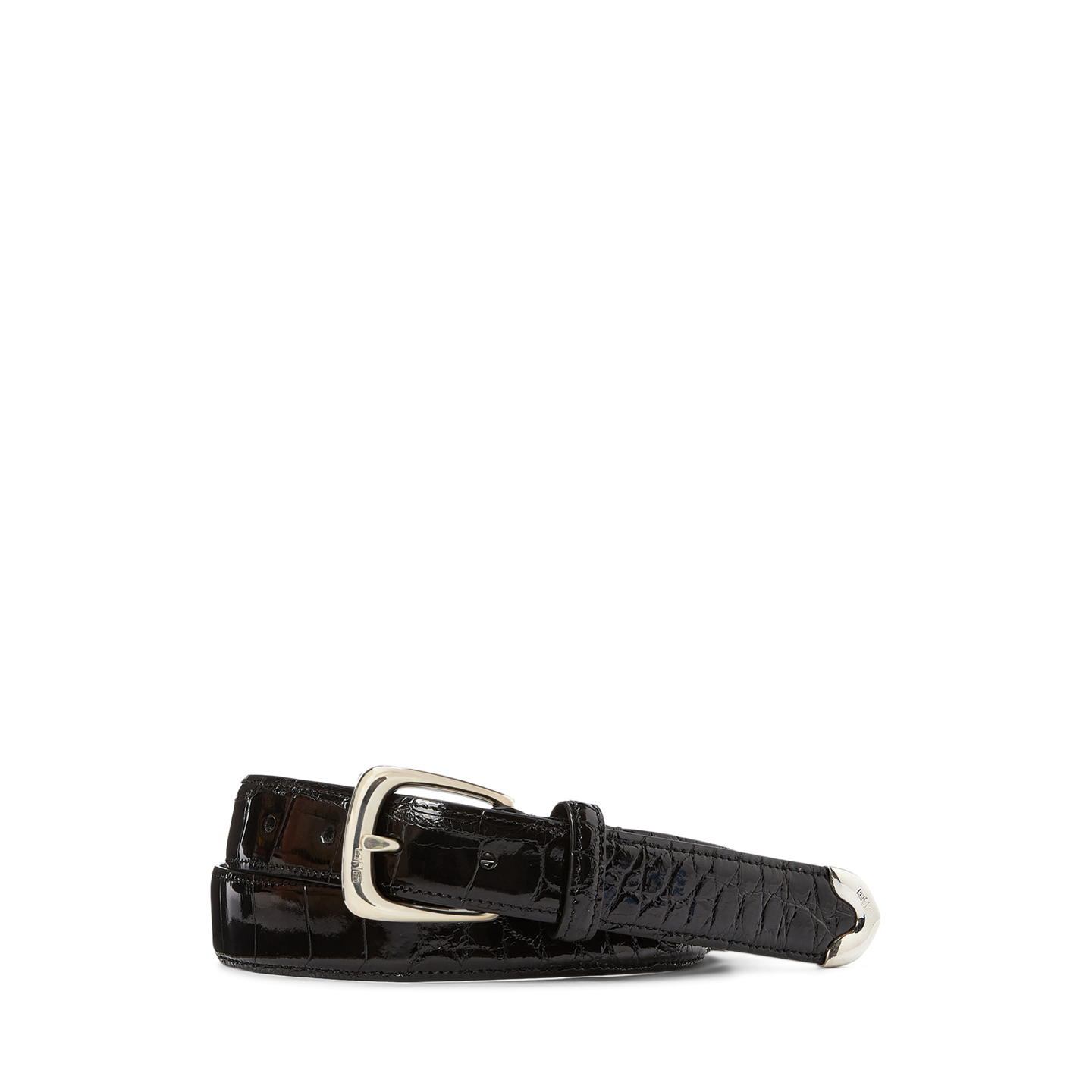 Мужской ремень Ralph Lauren Silver-Buckle Alligator, цвет: Чёрный — фото 2