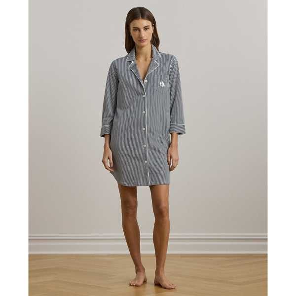 Striped Cotton Jersey Sleep Shirt for Women Ralph Lauren UK