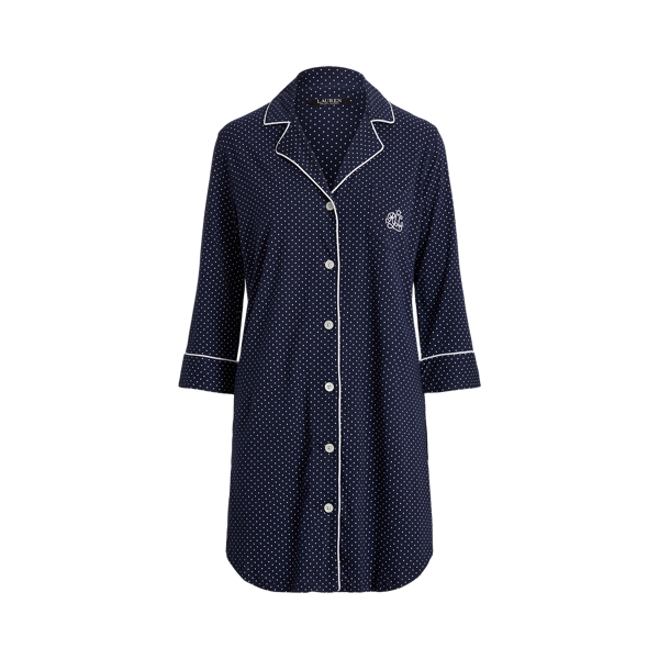 Polka-Dot Cotton Jersey Sleep Shirt Lauren 1