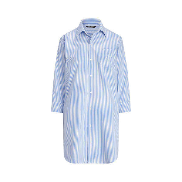 Striped Poplin Sleep Shirt Lauren 1