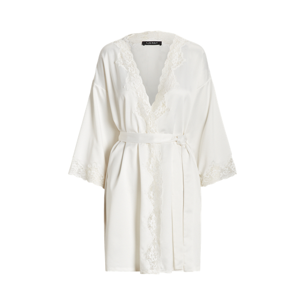 Satinmorgenmantel mit Spitze Lauren in 1