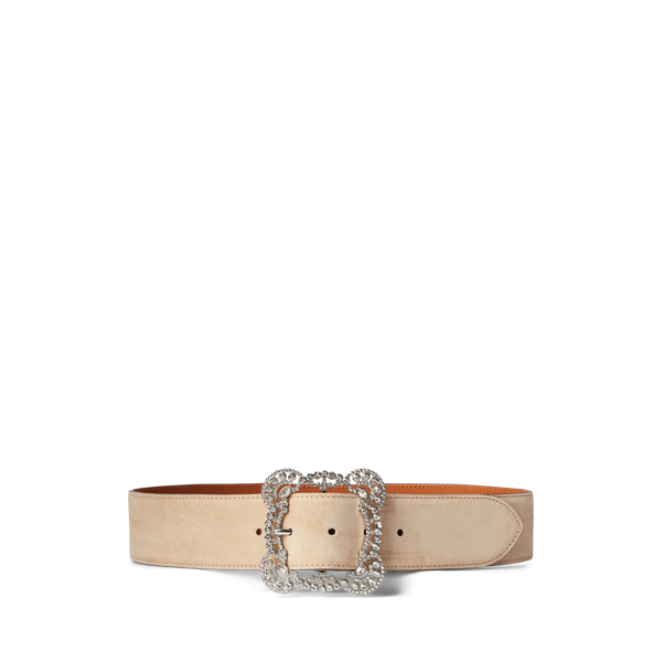 Kalfssu&egrave;de riem met gesp met kristallen Ralph Lauren Collection in 1