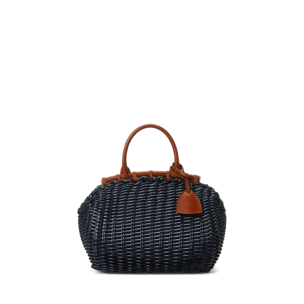 Navy wicker bag on sale