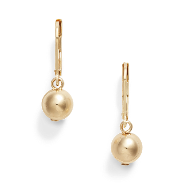 Pendants d'oreilles perl&eacute;s dor&eacute;s