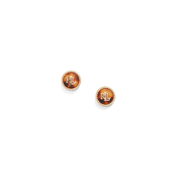 Tortoiseshell-Logo Stud Earrings