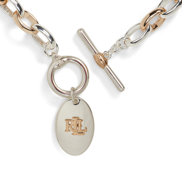 Collier pendentif logo &agrave; logo bicolore Lauren en Bicolore 2