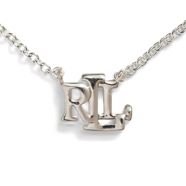 Silver Silver-Tone Logo Pendant Necklace Lauren 2