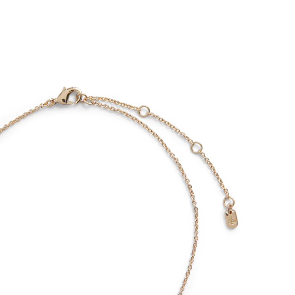 Gold Gold-Tone Logo Pendant Necklace Lauren 2
