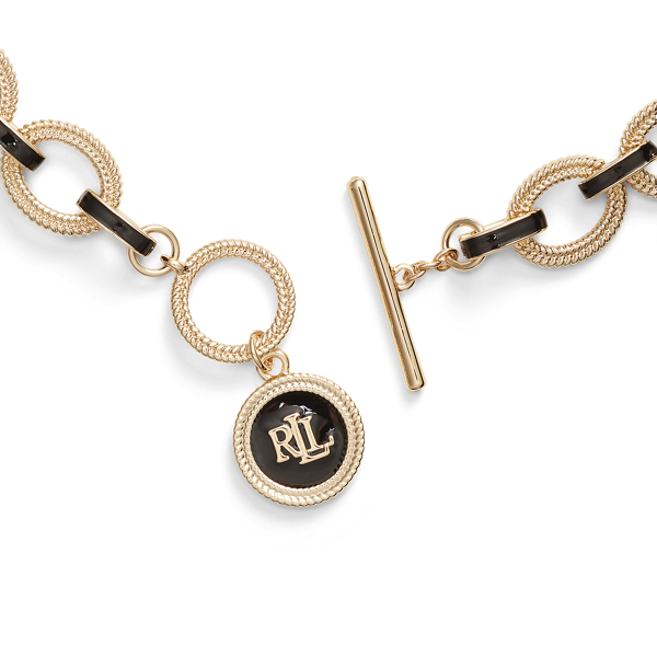 Goldfarbenes Collier mit Emaille Lauren in Gold multi 2