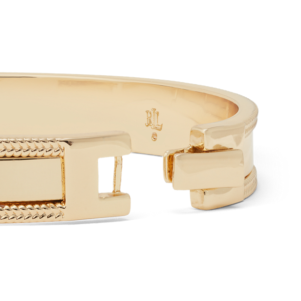 Gold Gold-Tone Logo Hinge Bangle Lauren 2