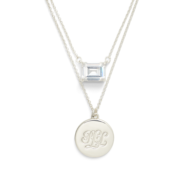 Silberfarbene Halskette mit Anh&auml;nger Lauren in Silber 2