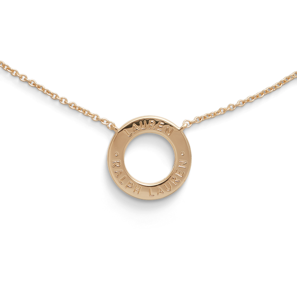 Collier &agrave; pendentif logo dor&eacute; Lauren en Or 2
