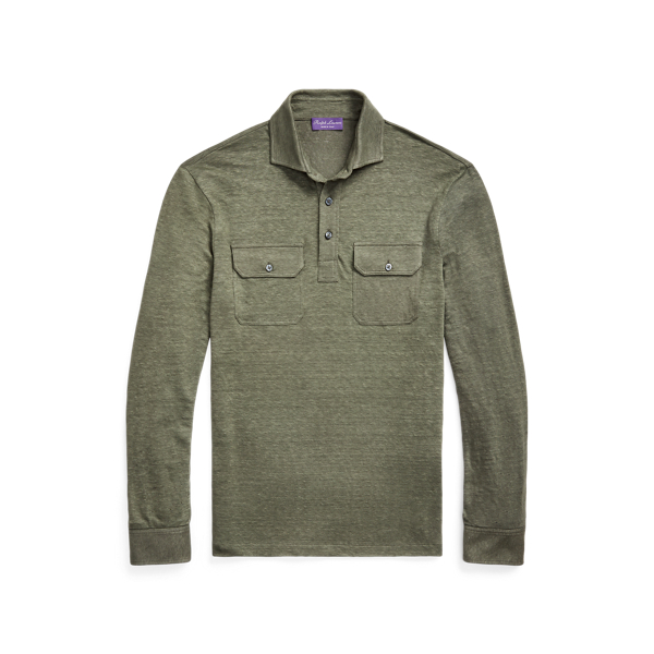 Custom Slim Fit Linen Jersey Polo Shirt