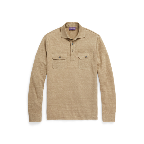 Icon Khaki Custom Slim Fit Linen Jersey Polo Shirt Purple Label 2