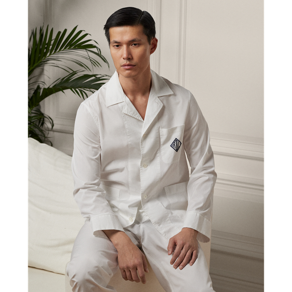 White Monogram Cotton Pyjama Set Purple Label 4