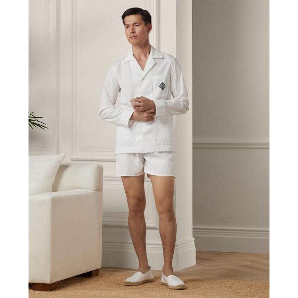 White Monogram Cotton Pyjama Set Purple Label 7