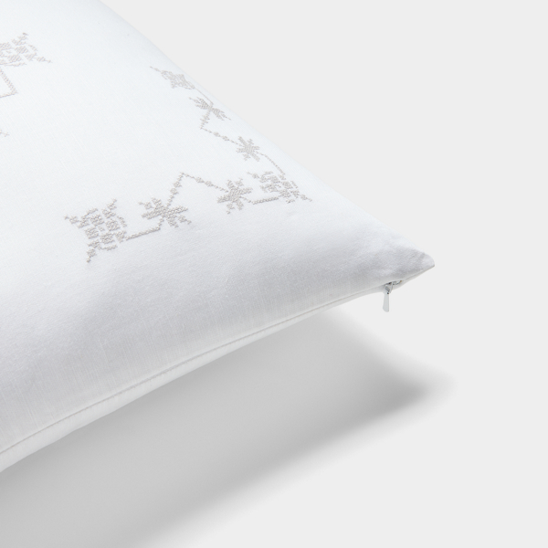 Grey Anya Embroidery Throw Pillow Lauren Home 3