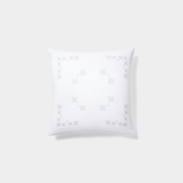 Grey Anya Embroidery Throw Pillow Lauren Home 1