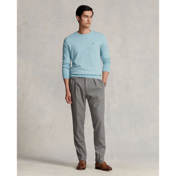 Light Blue Heather Cotton-Cashmere Crewneck Jumper Polo Ralph Lauren 3