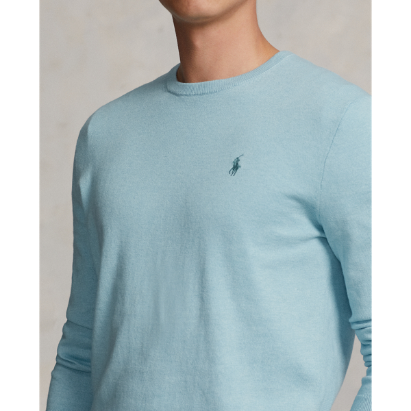 Light Blue Heather Cotton-Cashmere Crewneck Jumper Polo Ralph Lauren 5